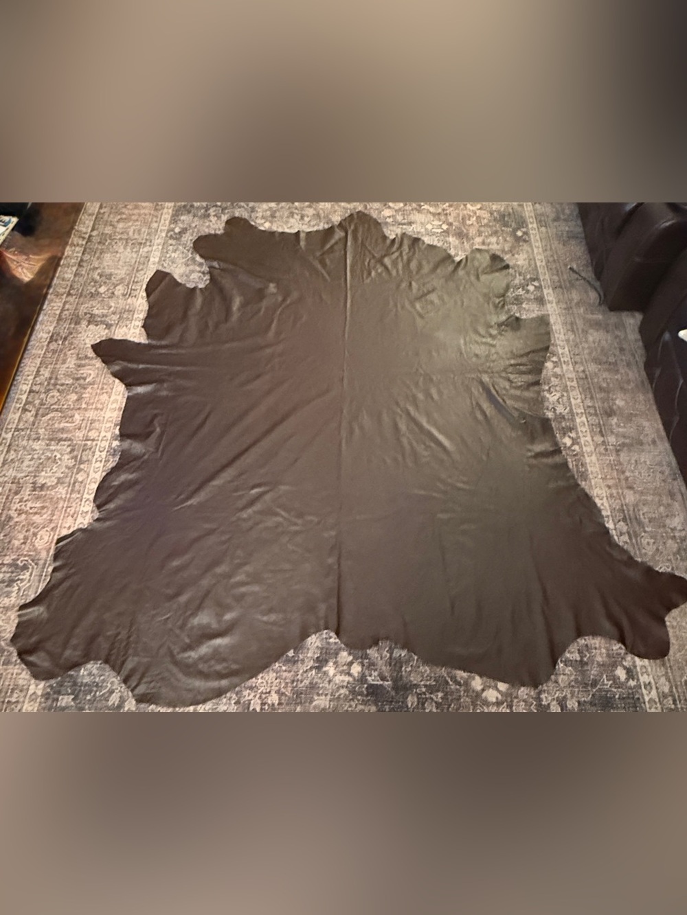 Italian-made brown distressed lamb leather -approximately 24 square feet